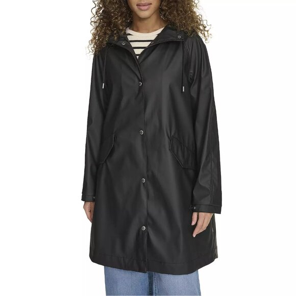 Levi's® Womens Hooded Water Resistant Midweight Raincoat - Picture 1 of 8